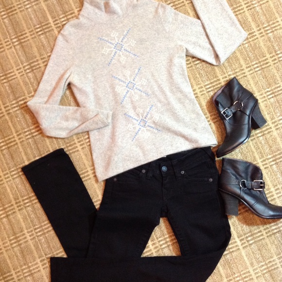 Lands End Cashmere Heather Grey Sweater M - Picture 3 of 5